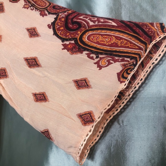 NWT Angie boho lace up cold shoulder top, M - Picture 4 of 5